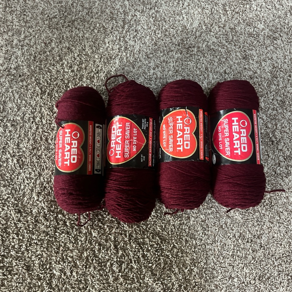 Red Heart Super Saver Yarn - Deep Red